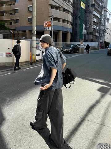 Ale Stripe Linen Short Sleeve Shirt
